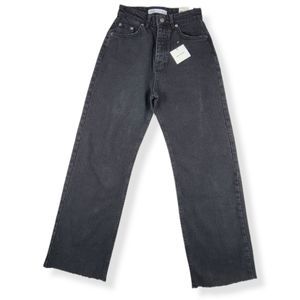 Zara Black Raw hem Jeans Size 2
